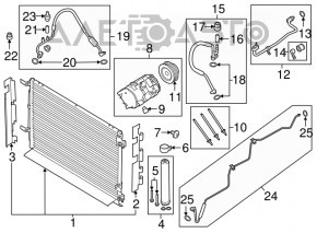 Радиатор кондиционера конденсер Ford Mustang mk6 15-23 3.7, 5.0