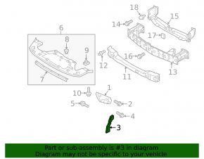 Крепление переднего бампера левое Mazda CX-9 16-23