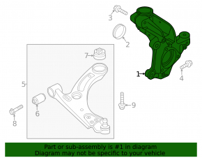 Цапфа передняя левая Volvo XC40 19-26