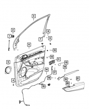 Ornamente ușă față stânga Jeep Grand Cherokee WK2 19-22 bej, cu inserții din piele bej și neagră, cotiera din piele bej, ornament din lemn închis, cu mâner, zgârietură, uzată, pentru curățat