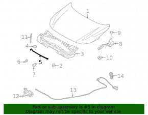 Опора упор капота Nissan Sentra 20-24