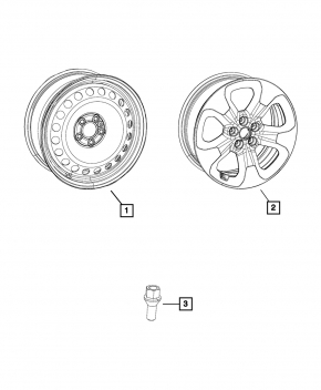 Болт колесный D17 M12x1.25 Jeep Renegade 15-23 тип 2