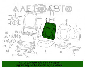 Пассажирское сидение Jeep Compass 17-20 без airbag, кожа черн