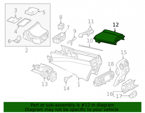 Cotiera consolei centrale Mercedes Clasa C W205 15-18 piele neagră, cu iluminare