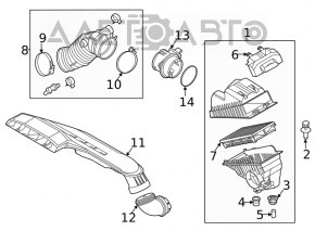 Воздуховод на фильтр Kia K5 21-26 1.6T, 2.5T