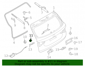 Отбойник двери багажника BMW X3 G01 18-24 на двери багажника