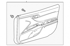 Garnitură portiere față stânga Toyota Camry v70 18- bej cu inserție din plastic bej, cotieră din cauciuc gri, turnare cromată, zgârieturi, zgârieturi, abraziuni, fără lumină de fundal,
