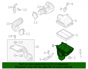 Нижняя крышка корпуса воздушного фильтра Mazda 3 21-26 4d 2.5T