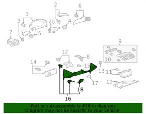 Накладка на торпеду коленная Toyota Solara 2.4 04-08 серая