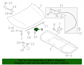 Крюк капота Subaru XV Crosstrek 18-23