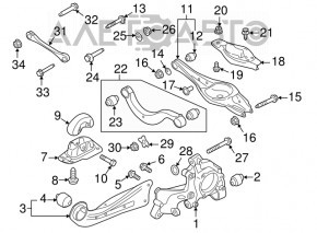 Цапфа задняя правая Audi A3 8V 15-20 AWD 2.0T