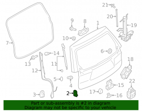 Отбойник двери багажника левый Subaru Outback 15-19