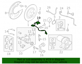 Senzor de uzură a plăcuțelor de frână spate dreapta pentru Land Rover Range Rover Velar 18-26 (325mm)