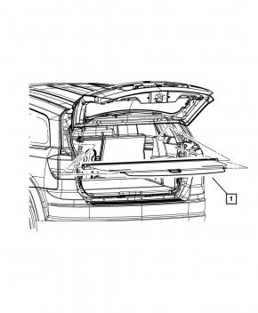 Шторка багажника Dodge Journey 11-19 черн, под 2 ряда сидений