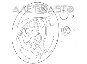 Руль голый Nissan Altima 13-15 резина черная, S