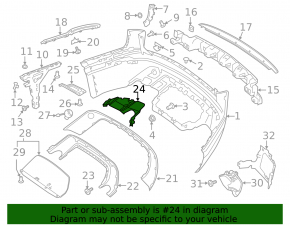 Capac bara spate stânga pentru toba de eșapament, Land Rover Range Rover Velar 18-23, 1 țeavă