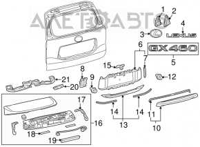 Эмблема решетки радиатора grill Lexus RX350 10-12 черная простая