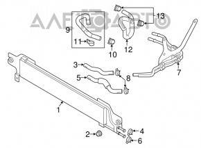Радиатор охлаждения масло Mazda CX-7 06-09 гнутый