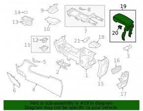 Подлокотник Lincoln MKC 15-19 кожа коричневая