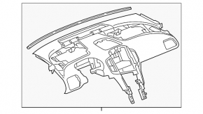Торпедо передняя панель без AIRBAG Chevrolet Volt 11-15 черн с накладкой на подушку, царапины