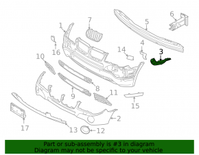 Крепление переднего бампера правое BMW X3 E83 03-10