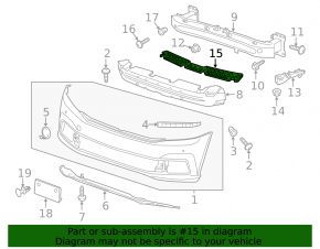 Крепление переднего бампера центральное VW Passat b8 16-19 USA