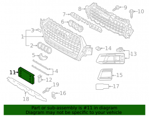Zona plăcuței de înmatriculare față pentru Audi Q7 16-19