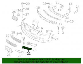 Решетка переднего бампера правая BMW 7 F01 11-15 открытая, M pack