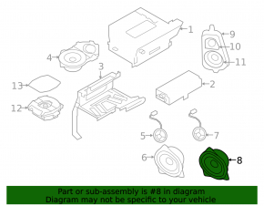 Динамик дверной задний левый BMW X5 F15 14-18 Bang and Olufsen