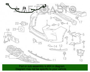 Проводка переднего бампера Lexus RX350 RX450h 16-19 USA