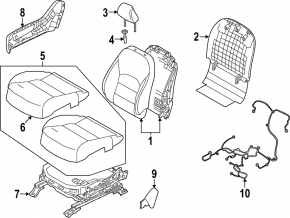 Пассажирское сидение Infiniti QX50 19-25 с airbag, электро, подогрев, кожа бежевая