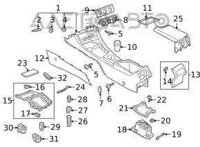Накладка шифтера АКПП VW Jetta 19-26 2 части