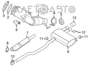 Țeavă de eșapament BMW X2 F39 18-23 B46 cu catalizator