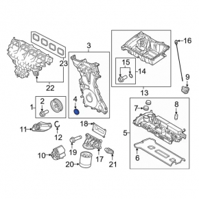Крышка коленвала Ford Escape 13-19 2.5