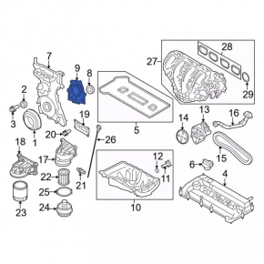 Крышка коленвала Ford Escape 13-19 2.5