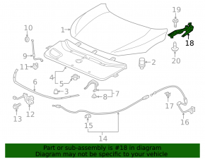 Петля капота левая Honda Civic X FC 16-21