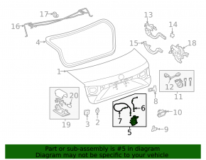 Замок крышки багажника Lexus ES300h ES350 13-18