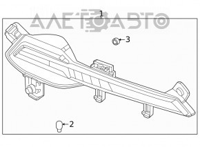Отражатель задний левый с ПТФ Hyundai Sonata 20-23 SEL/SEL Plus/Limited
