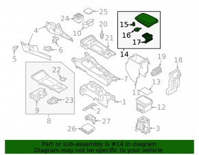 Подлокотник Mitsubishi Outlander 19-21 кожа, черный