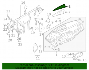 Накладка передней панели верхняя сетка динамика Audi Q3 83A 19-25 черная