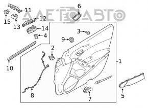 Обшивка двери карточка передняя правая Mazda 6 18-21 кожа черная