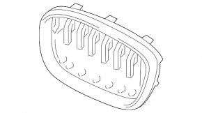 Grilă radiator stânga BMW X3 G01 18-21 nariz, ramă cromată + grilă cromată
