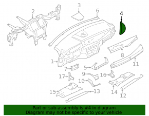 Накладка передней панели боковая левая BMW X5 F15 14-18 черная