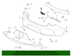 Suport bara spate stânga interior Acura TLX 21-25