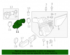 Воздуховод от фильтра BMW 5 F10 12-16 2.0T