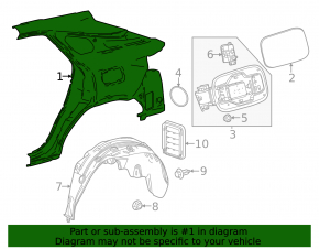 Aripă spate dreapta pentru Lexus RX 23-25 construit în Canada