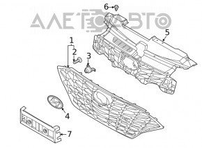 Решетка радиатора grill с эмблемой Hyundai Sonata 20-22 SEL, SEL Plus, Limited без парктроников