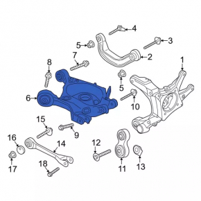 Рычаг верхний задний правый Ford Mustang mk6 15-23