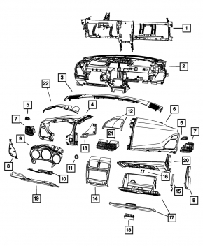Торпедо передняя панель без AIRBAG Chrysler 200 11-14