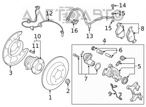 Senzor ABS spate stânga pentru Subaru Forester 19-24